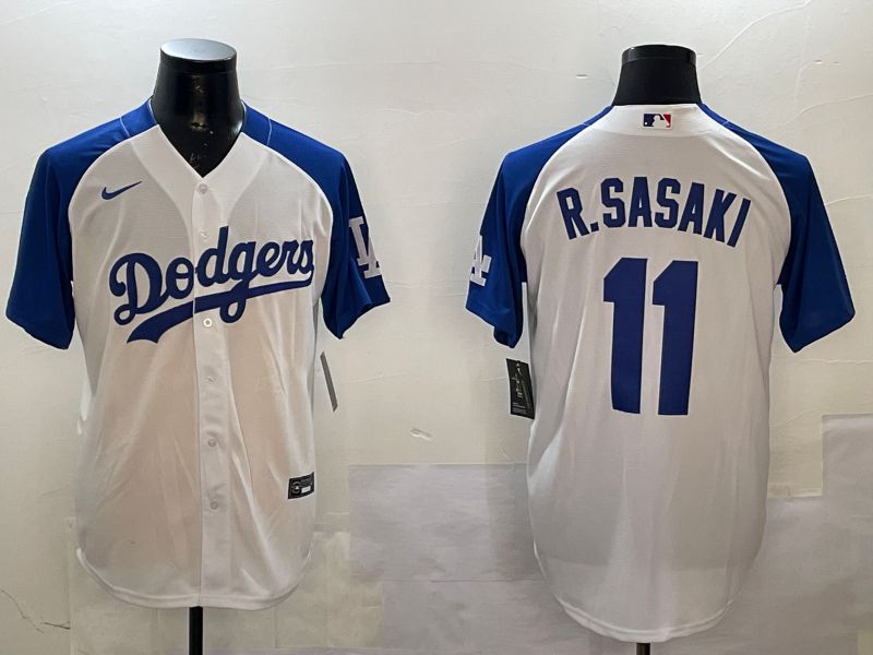 Men Los Angeles Dodgers #11 R.Sasaki White Fashion Game 2025 Nike MLB Jersey style 1